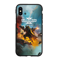 Чехол iPhone XS Max матовый Helldivers 2 art for the game, цвет: 3D-черный