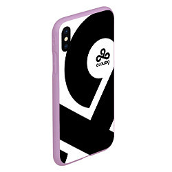 Чехол iPhone XS Max матовый Cloud9 - black and white, цвет: 3D-сиреневый — фото 2