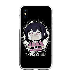 Чехол iPhone XS Max матовый Chibi Megumin Explosion, цвет: 3D-белый