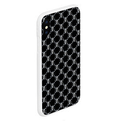 Чехол iPhone XS Max матовый Mechanic skull, цвет: 3D-белый — фото 2