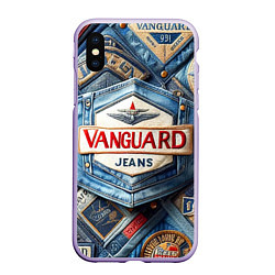 Чехол iPhone XS Max матовый Vanguard denim patchwork - ai art