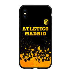 Чехол iPhone XS Max матовый Atletico Madrid - gold gradient посередине, цвет: 3D-черный