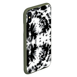 Чехол iPhone XS Max матовый Серо белый тайдай, цвет: 3D-темно-зеленый — фото 2