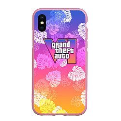 Чехол iPhone XS Max матовый Grand Theft Auto VI - пальмы