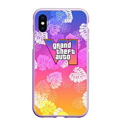 Чехол iPhone XS Max матовый Grand Theft Auto VI - пальмы