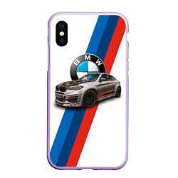 Чехол iPhone XS Max матовый Немецкий кроссовер BMW X6 M, цвет: 3D-сиреневый