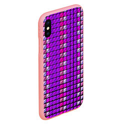 Чехол iPhone XS Max матовый Фиолетовые плитки, цвет: 3D-баблгам — фото 2