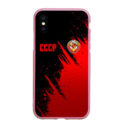 Чехол iPhone XS Max матовый СССР - черно-красный