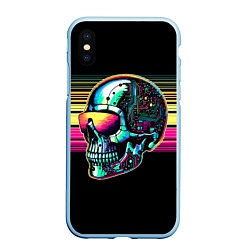 Чехол iPhone XS Max матовый Cyber skull - ai art fantasy