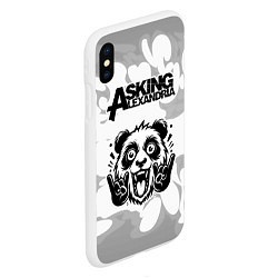 Чехол iPhone XS Max матовый Asking Alexandria рок панда на светлом фоне, цвет: 3D-белый — фото 2