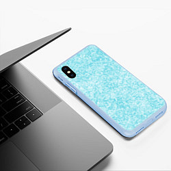 Чехол iPhone XS Max матовый Светлый бело-голубой текстура, цвет: 3D-голубой — фото 2