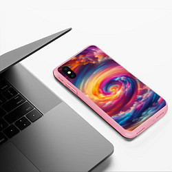 Чехол iPhone XS Max матовый Водоворот ярких красок, цвет: 3D-баблгам — фото 2