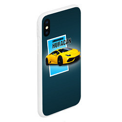 Чехол iPhone XS Max матовый Спортивная итальянская машина Lamborghini Huracan, цвет: 3D-белый — фото 2