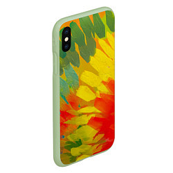 Чехол iPhone XS Max матовый Абстракция цветение акрил, цвет: 3D-салатовый — фото 2