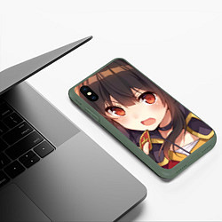 Чехол iPhone XS Max матовый Konosuba Мэгумин cute, цвет: 3D-темно-зеленый — фото 2