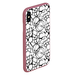 Чехол iPhone XS Max матовый Абстрактный нейрографический узор, цвет: 3D-малиновый — фото 2