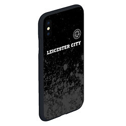 Чехол iPhone XS Max матовый Leicester City sport на темном фоне посередине, цвет: 3D-черный — фото 2
