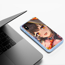 Чехол iPhone XS Max матовый Konosuba Мэгумин cute, цвет: 3D-голубой — фото 2