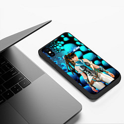 Чехол iPhone XS Max матовый Stellar Blade Eve синие капсулы, цвет: 3D-черный — фото 2