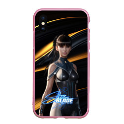 Чехол iPhone XS Max матовый Stellar Blade Eve желто-черный фон, цвет: 3D-розовый