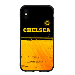 Чехол iPhone XS Max матовый Chelsea - gold gradient посередине, цвет: 3D-черный