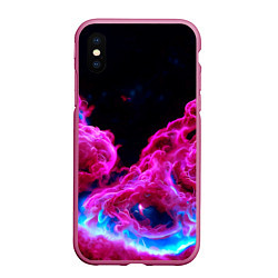 Чехол iPhone XS Max матовый Розовый густой туман - inferno pink