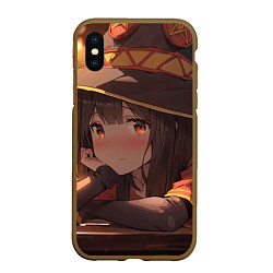 Чехол iPhone XS Max матовый Konosuba Мэгумин cute, цвет: 3D-коричневый