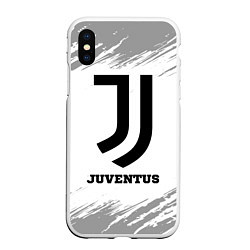Чехол iPhone XS Max матовый Juventus sport на светлом фоне, цвет: 3D-белый