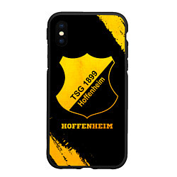 Чехол iPhone XS Max матовый Hoffenheim - gold gradient, цвет: 3D-черный