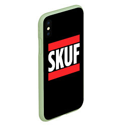 Чехол iPhone XS Max матовый Skuf красные линии, цвет: 3D-салатовый — фото 2