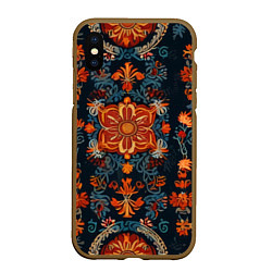 Чехол iPhone XS Max матовый Текстуры в славянском стиле