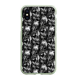 Чехол iPhone XS Max матовый Smoke skulls