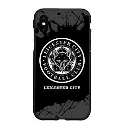 Чехол iPhone XS Max матовый Leicester City sport на темном фоне, цвет: 3D-черный