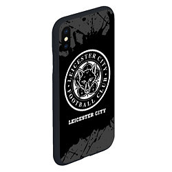 Чехол iPhone XS Max матовый Leicester City sport на темном фоне, цвет: 3D-черный — фото 2