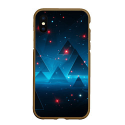 Чехол iPhone XS Max матовый Пирамиды в космосе абстракции, цвет: 3D-коричневый