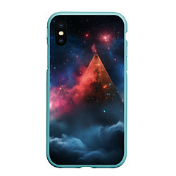 Чехол iPhone XS Max матовый Космическая абстракция пирамида