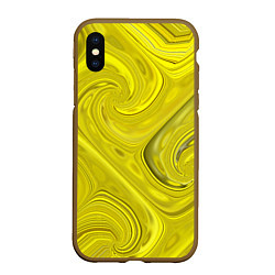 Чехол iPhone XS Max матовый Желтая абстракция