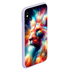 Чехол iPhone XS Max матовый Межгалактический космический лев - нейросеть, цвет: 3D-светло-сиреневый — фото 2