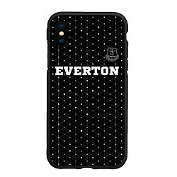 Чехол iPhone XS Max матовый Everton sport на темном фоне посередине, цвет: 3D-черный