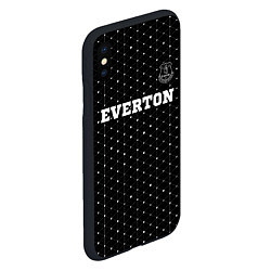 Чехол iPhone XS Max матовый Everton sport на темном фоне посередине, цвет: 3D-черный — фото 2