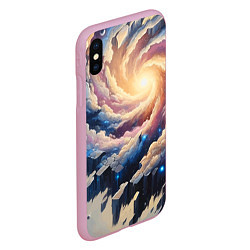 Чехол iPhone XS Max матовый Космическая галактика - нейросеть фантазия, цвет: 3D-розовый — фото 2