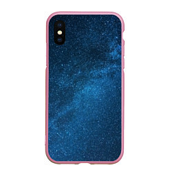 Чехол iPhone XS Max матовый Космическая вселенная млечный путь, цвет: 3D-розовый