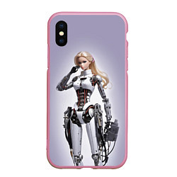 Чехол iPhone XS Max матовый Barbie cyberpunk - ai art fantasy, цвет: 3D-розовый