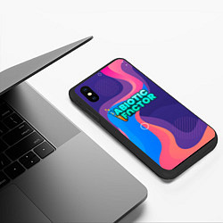 Чехол iPhone XS Max матовый Abiotic Factor яркие полосы, цвет: 3D-черный — фото 2