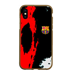 Чехол iPhone XS Max матовый Barcelona fc краски спорт
