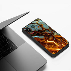 Чехол iPhone XS Max матовый Cyber armor - ai art, цвет: 3D-черный — фото 2