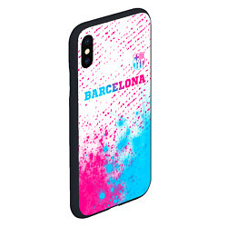 Чехол iPhone XS Max матовый Barcelona neon gradient style посередине, цвет: 3D-черный — фото 2