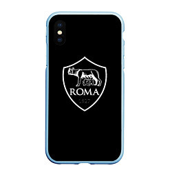 Чехол iPhone XS Max матовый Roma sport fc club, цвет: 3D-голубой