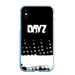 Чехол iPhone XS Max матовый Dayz game pattern logo, цвет: 3D-голубой