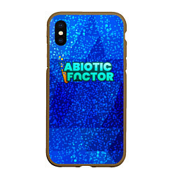 Чехол iPhone XS Max матовый Abiotic Factor logo blue neon